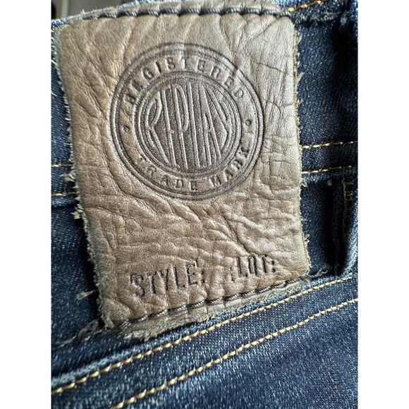 Vintage Y2K Replay Mens 30x32 Jondrill Stretch Skinny Fit Dark Blue Denim Jeans - Picture 10 of 10